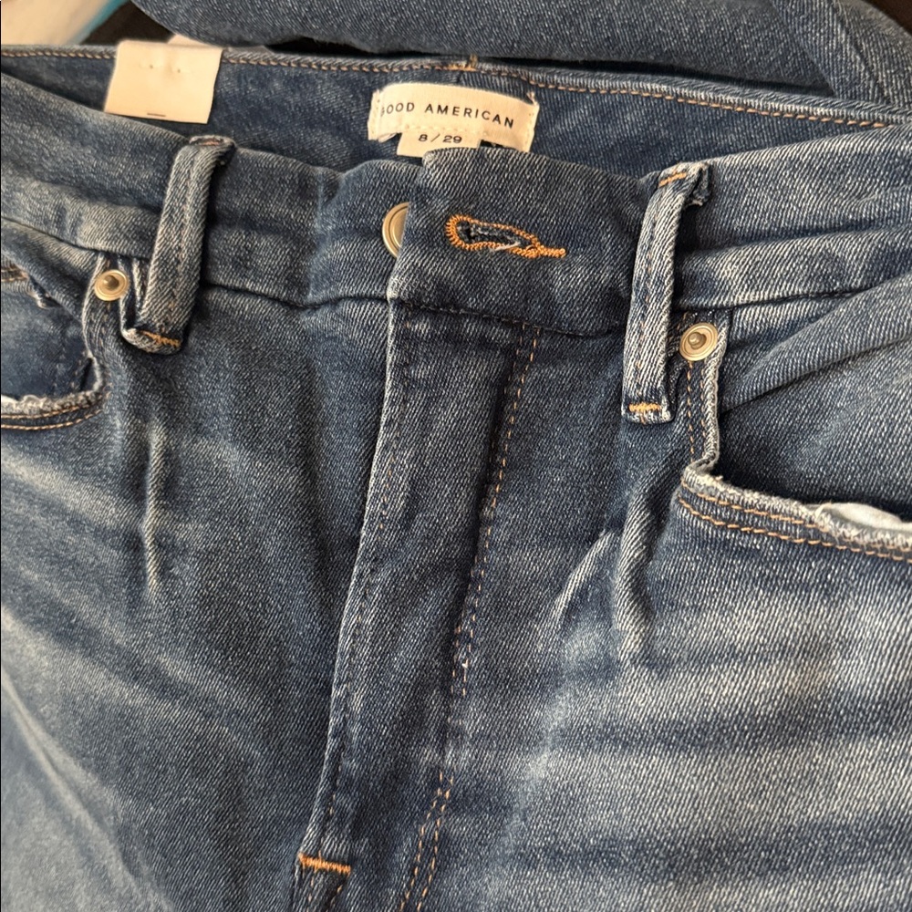 NWT Good American Good Waist Skinny Cropped Jeans - Size 8 - Picture 5 of 8